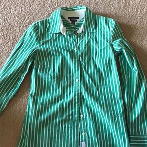 Tommy Hilfiger Green Striped Oxford